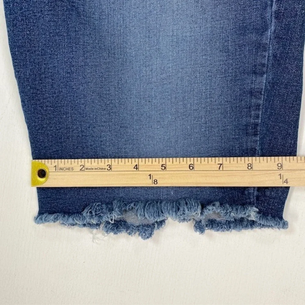 True Religion Ricky Short Mens 36 Regatta Blue Denim Cut Off Frayed Hem Shorts